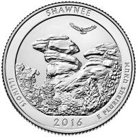 (031d) Монета США 2016 год 25 центов "Шоуни"  Медь-Никель  UNC